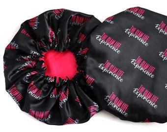 Boné personalizado para mulheres, gorros de cetim de camada dupla repetidos com logotipo, gorro de seda de cetim personalizado, toucas de dormir com logotipo personalizado, gorros por atacado
