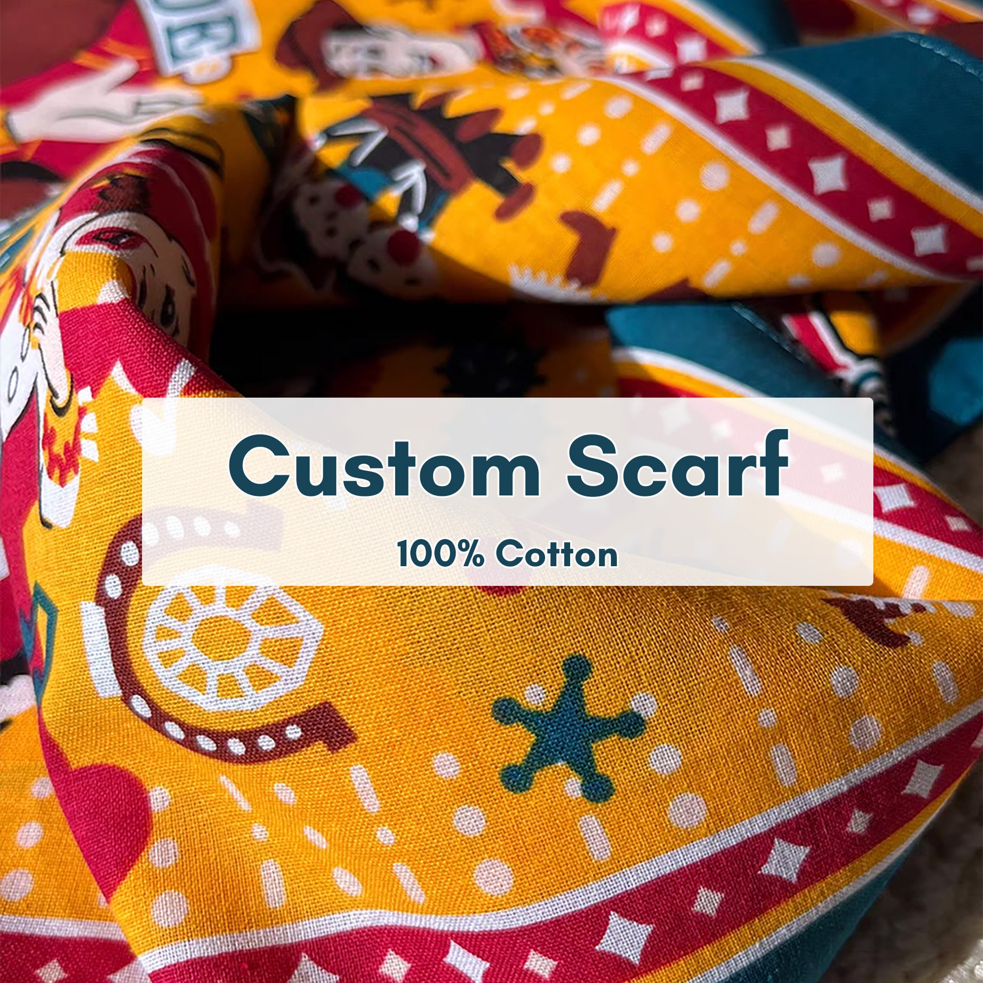 Custom Cotton Scarf, Personalized Cotton scarf, 100% Cotton Bandana, Bridesmaids Gift Bandana, Handmade gift, Boho scarf, Gift for her