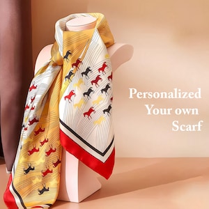 Custom Satin Head Scarf, Personalized Fabric Printed with your Design for Bandana or Hair Wrap, Bandana Headband, Personalised  Bandana
