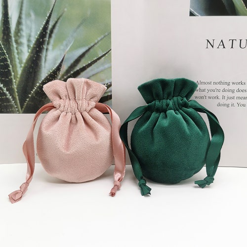 100pcs Custom Round Velvet Jewelry Pouch Small Drawstring Etsy