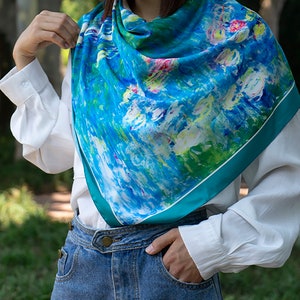Custom your own silk scarves, Personalized Silk scarf, Handmade gift, Silk bandana, Boho scarf, Gift for her, Mother's Day Gifts image 9