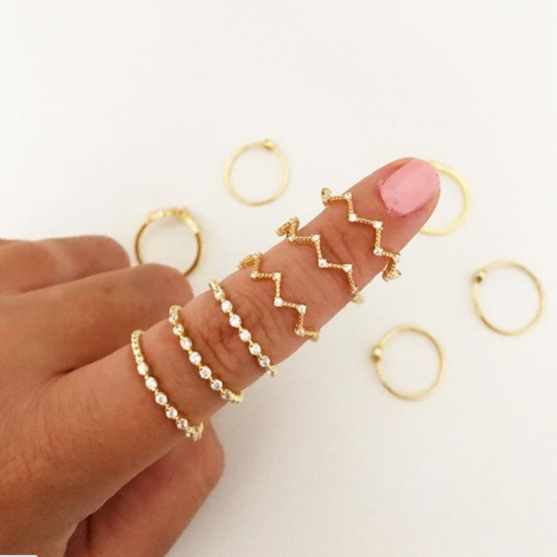 Crystal ring Statement ring Minimalist jewelry Stacking ring Band ring Thin gold ring Cz Stackable ring Dainty ring Minimalist ring