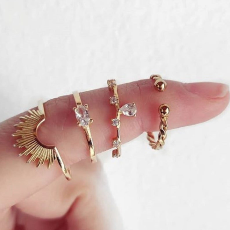 Sun Ring Rising Sun Ring Gold Dainty Ring Statement Ring Minimalist Ring,Dainty ring, Celestial Ring Trendy Ring Spike Ring