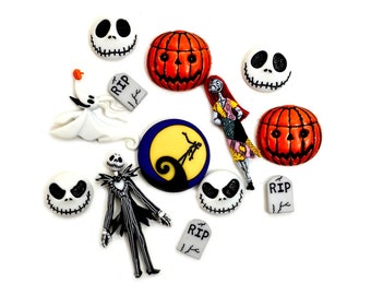 Jesse James Dress It Up Buttons ~ 2 ZERO Buttons Nightmare B 4 Chrstms