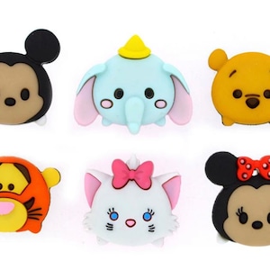 Disney Tsum Tsum Novelty Button Collection, Disney Buttons, Dress It Up Buttons, Cabochons, Jesse James Craft Buttons, Buttons