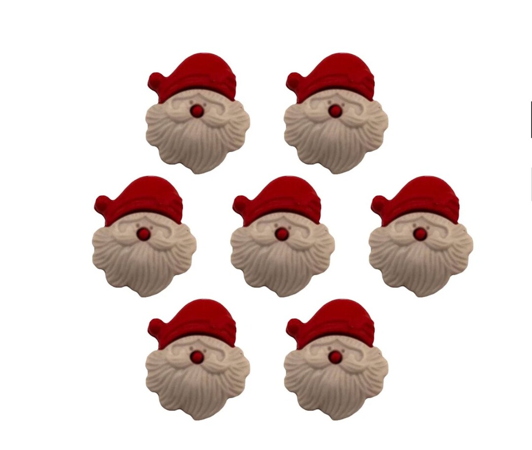 Santa Claus Novelty Button Collection, Cabochons, Buttons Galore, Christmas Buttons, Craft