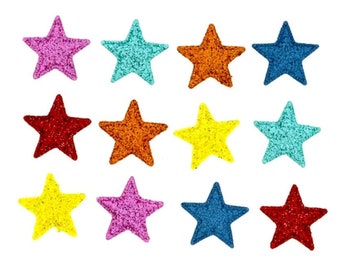 Starlight Starbright Novelty Button Collection, Dress It Up Buttons, Cabochons, Cute Glitter Star Buttons, Jesse James Craft Buttons