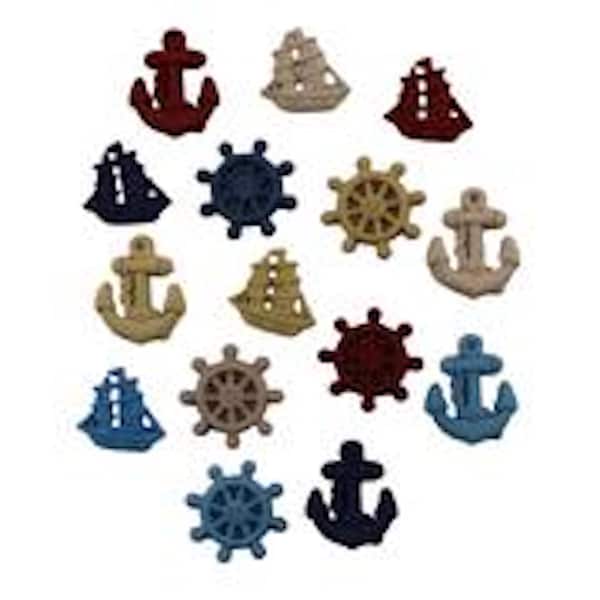 Ahoy Theme Novelty Button Collection, Cabochons, Buttons Galore, Nautical Buttons, Cute Buttons, Embellishments, Cute Buttons