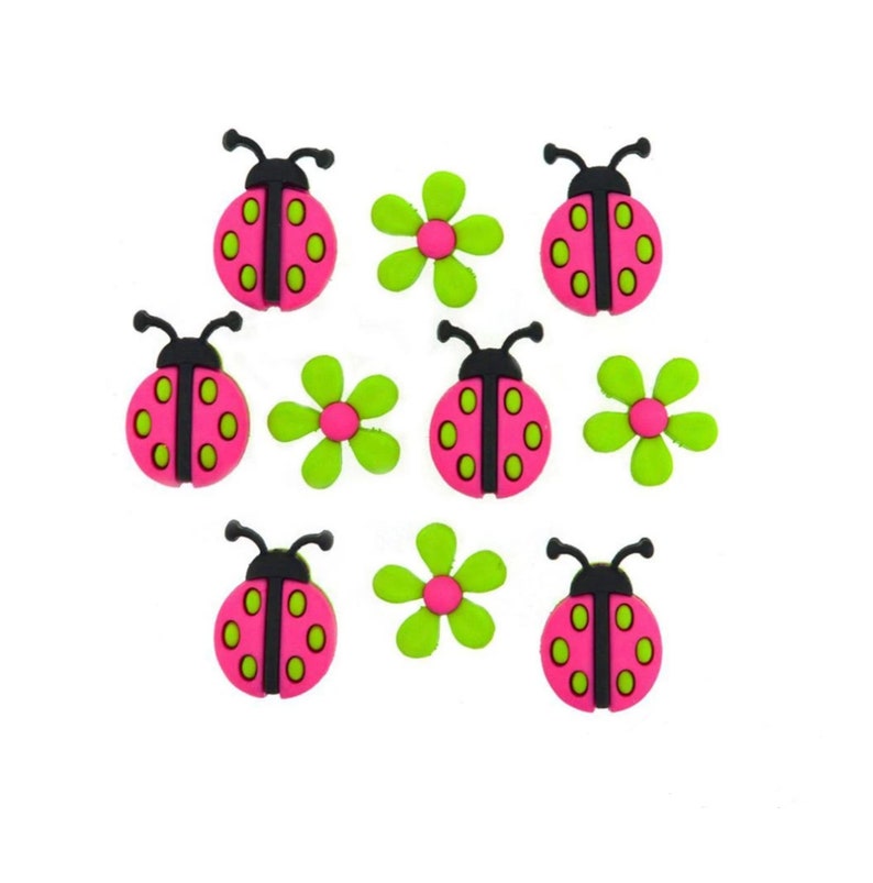 Ladybug Crossing Buttons A surprise price is realized Novelty 2021 autumn and winter new Cabochons Collection