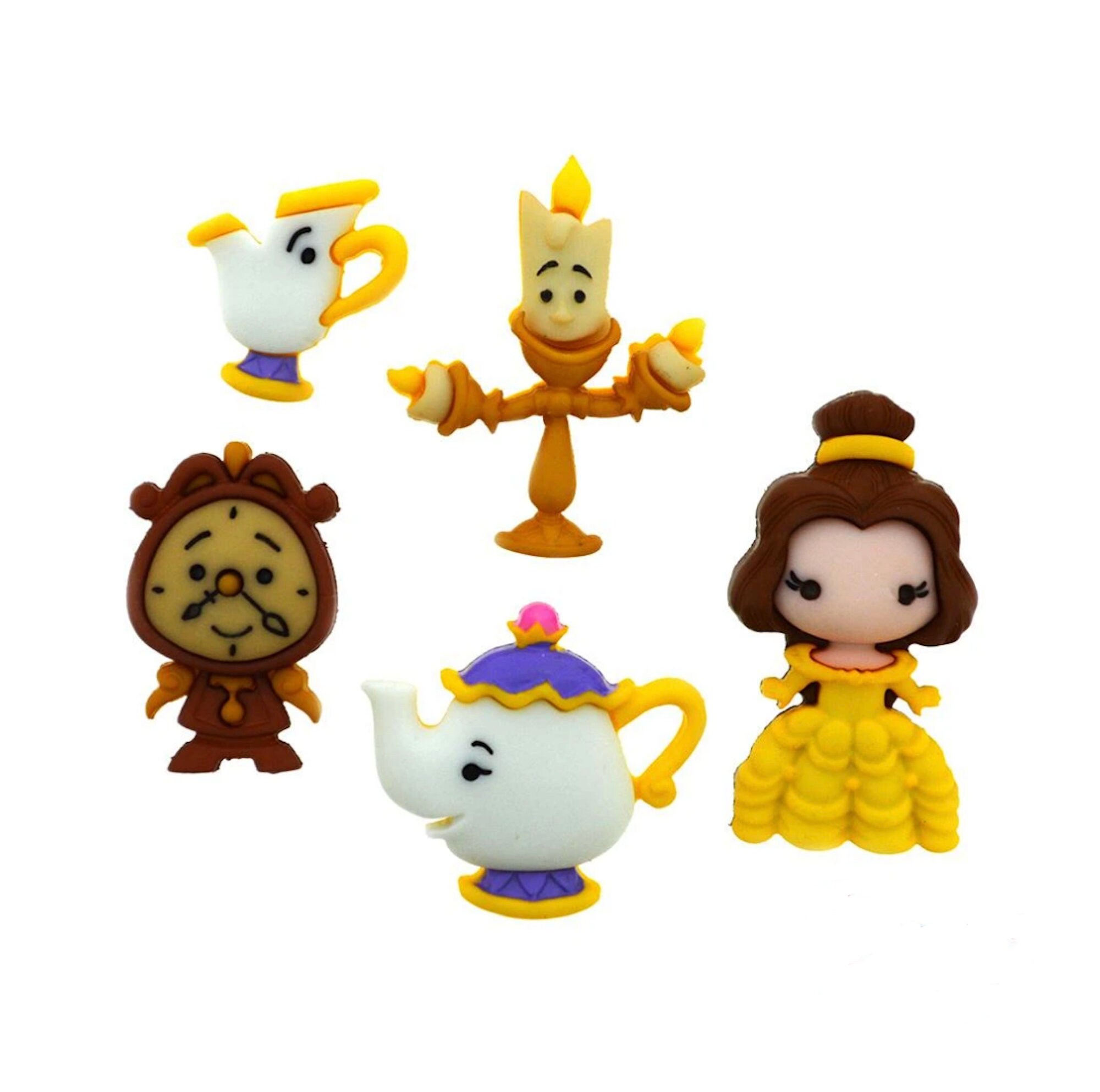Disney Belle and Friends Novelty Button Collection, Disney Buttons, B…