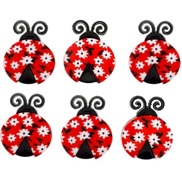 Ladybug Love Novelty Button Collection, Dress It Up Buttons, Cute Ladybug Buttons, Cabochons, Jesse James Craft Buttons
