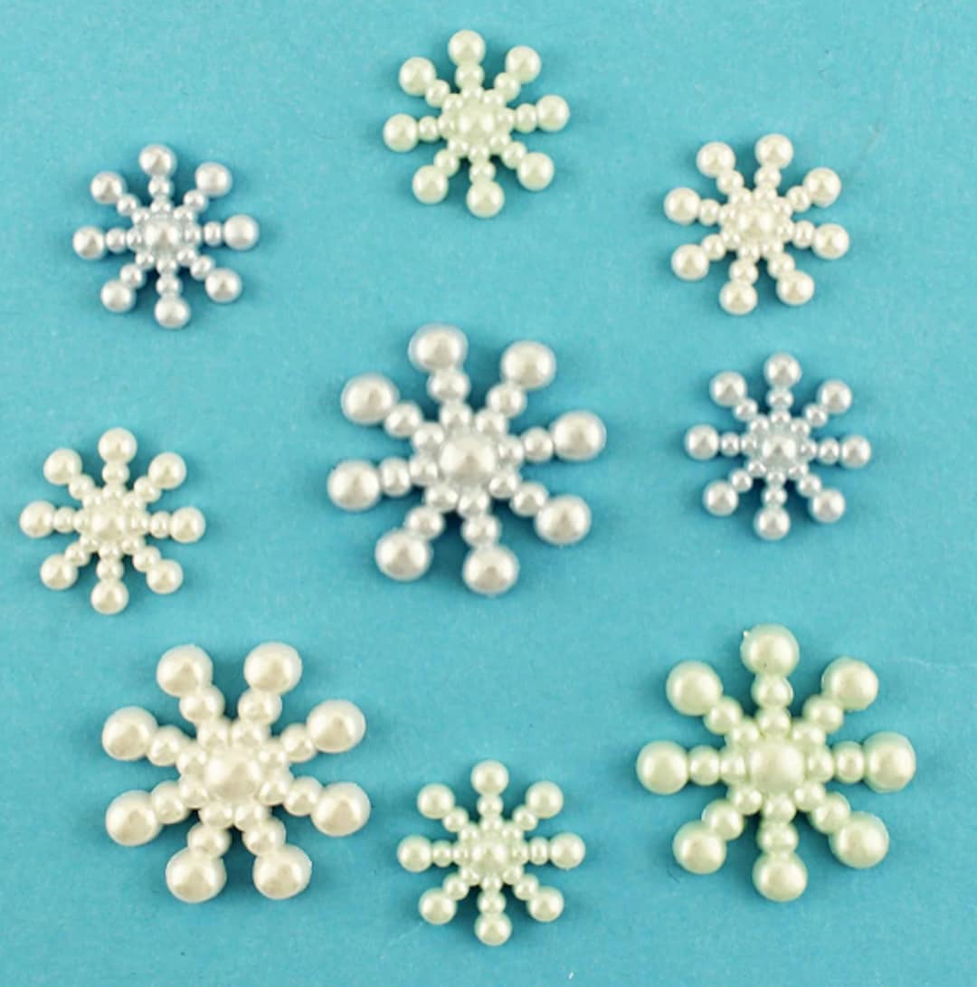 Pearl Snowflakes Novelty Button Collection, Cabochons, Buttons Galore ...