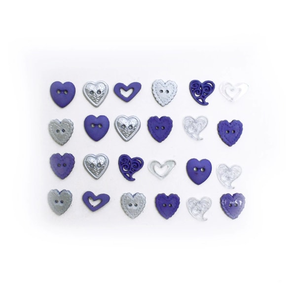 I Love Periwinkle Novelty Button Collection, Dress It Up Buttons, Purple Heart Button Embellishments, Cabochons, Jesse James Craft Buttons