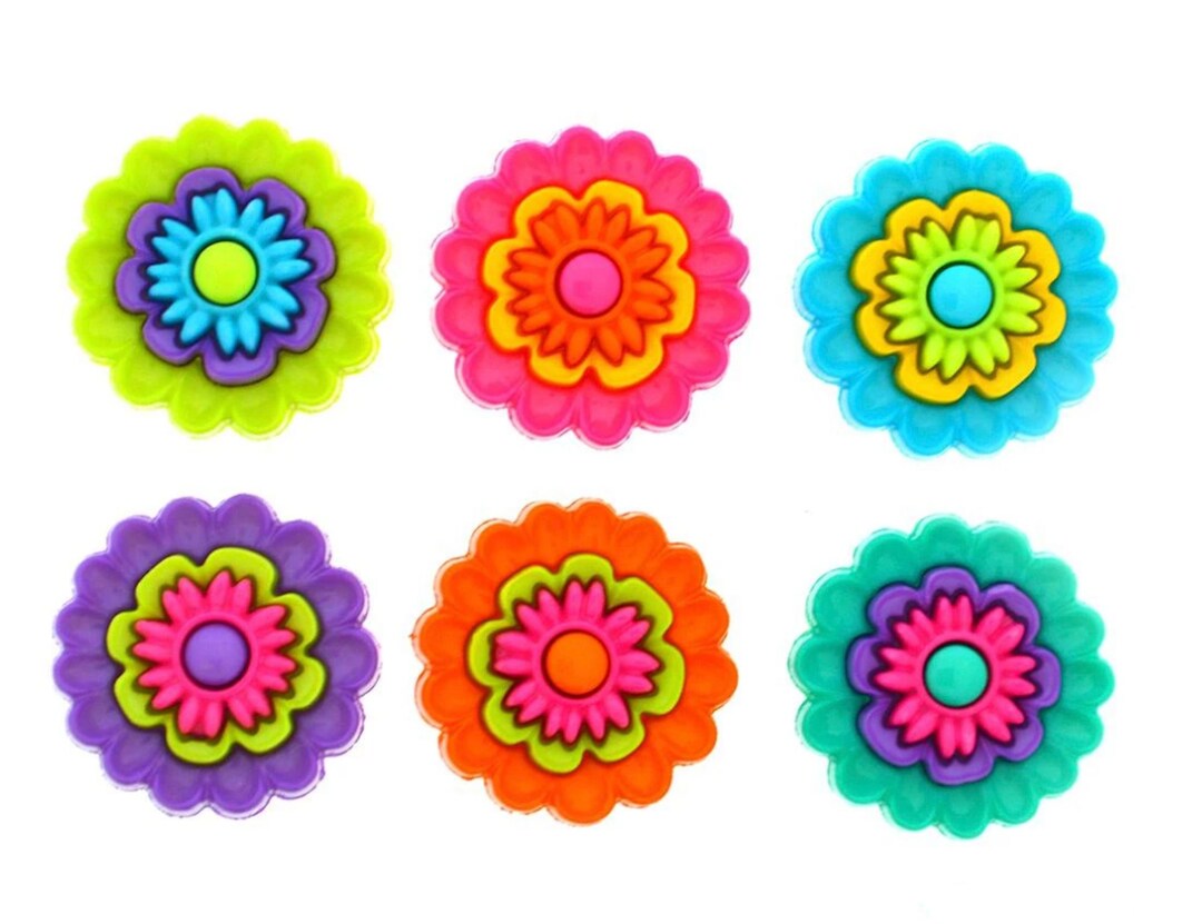 Floral Revolution Novelty Button Collection, Dress It up Buttons, Cute Flower Button