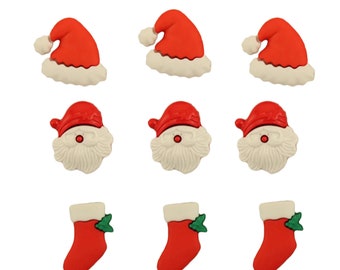 Santa Claus Novelty Button Collection, Cabochons, Buttons Galore ...