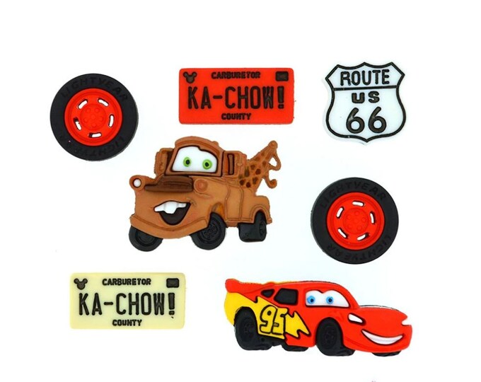 Disney Cars Novelty Button Collection, Dress It up Disney Button