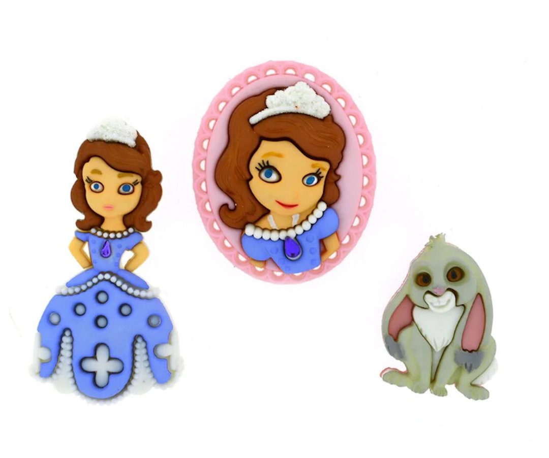 Princess Button Disney Sofia the First Novelty Button Collection, Dress It up Buttons ...