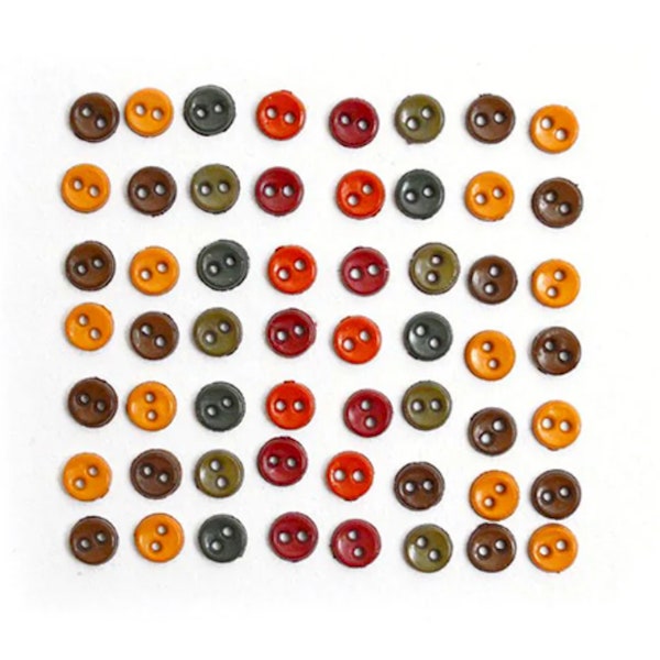 Micro Round Fall Novelty Button Collection, Dress It Up Buttons, Cute Autumn Round Button Embellishment, Jesse James Craft Buttons