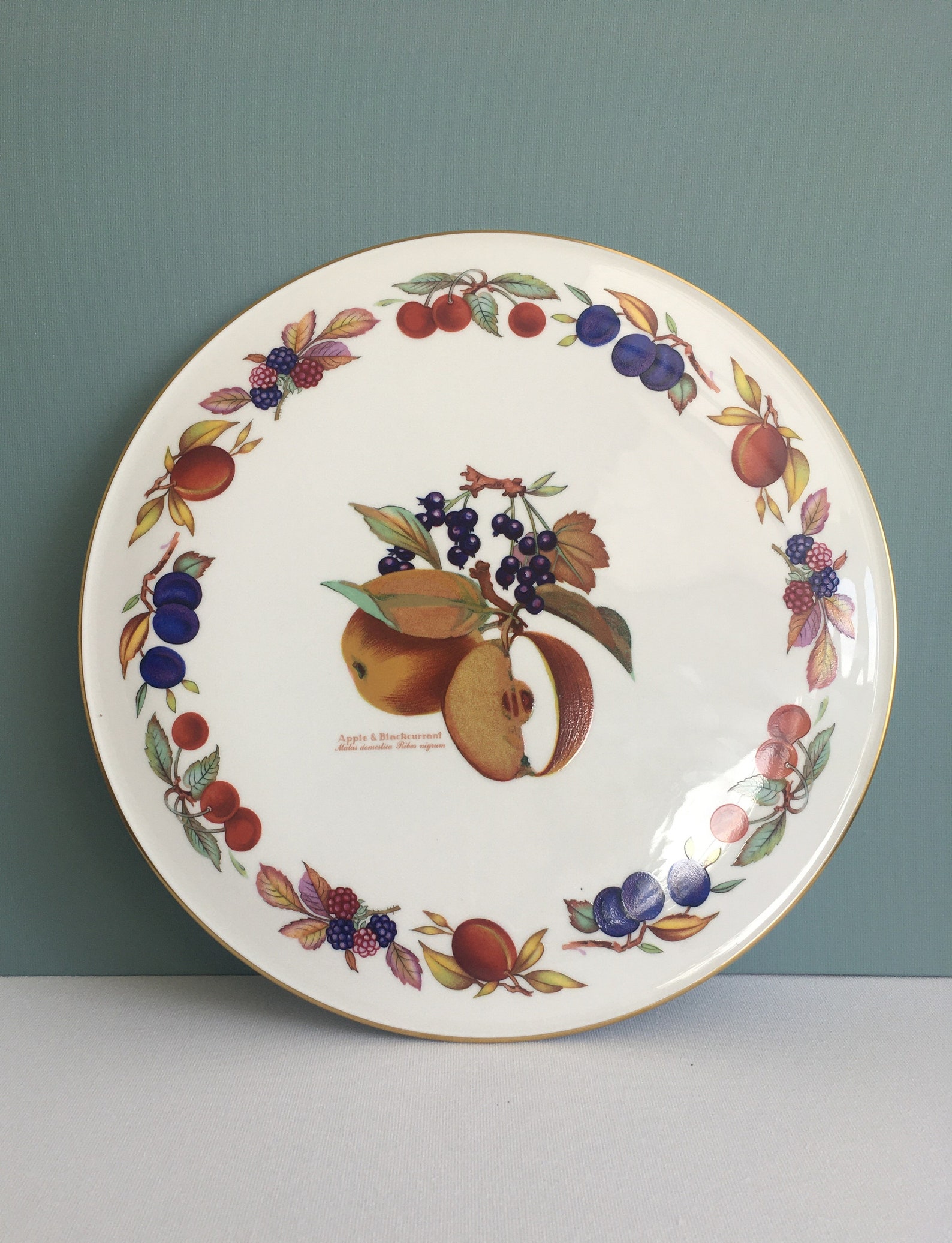 Royal Worcester Cake Plate Evesham Fruits Etsy