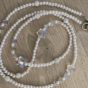 Pearl Beaded Crossbody Phone Chain: Rhinestone Phone Strap