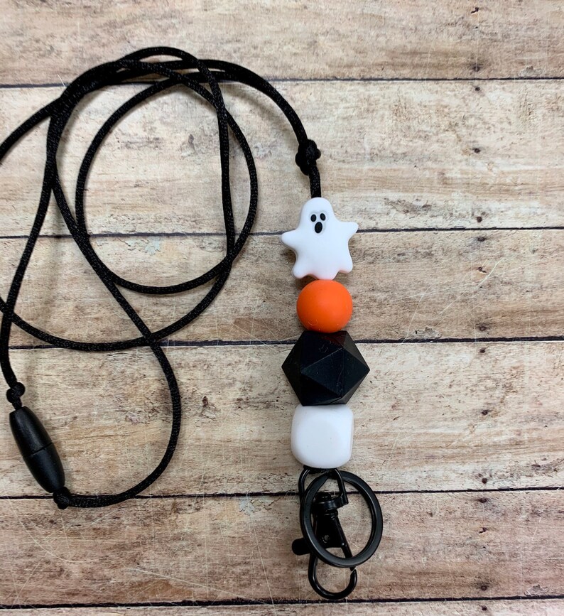Halloween lanyard Ghost Teacher Lanyard Silicone Lanyard Etsy