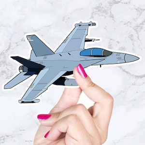 EA-18G Sticker - Aircraft Sticker - Water Bottle Sticker - Laptop Sticker - Fighter Sticker - Growler Sticker - USN Sticker - Navy Aircraft