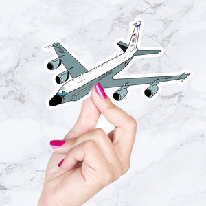 RC-135 V/W Sticker - RJ Sticker - Air Force Sticker - Military Aircraft Sticker - ISR Aircraft - Rivet Joint Sticker - Hydroflask Sticker