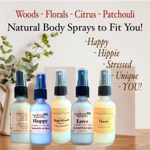 Natural  Body Spray in 2 oz Frosted Glass Bottle for Your Unique Scent Profile