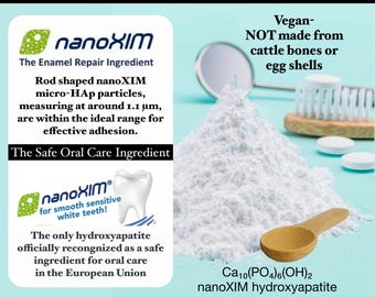 Proszek do zębów z hydroksyapatytem: wegańska remineralizacja szkliwa - nanoXIM - w kształcie pręta