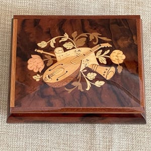 Vintage Italian Inlaid Wood Jewelry Music Box | Come Back to Sorrento