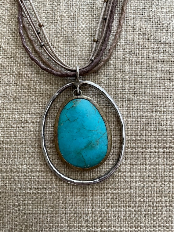 Silpada Sterling Silver Necklace with Turquoise Pe