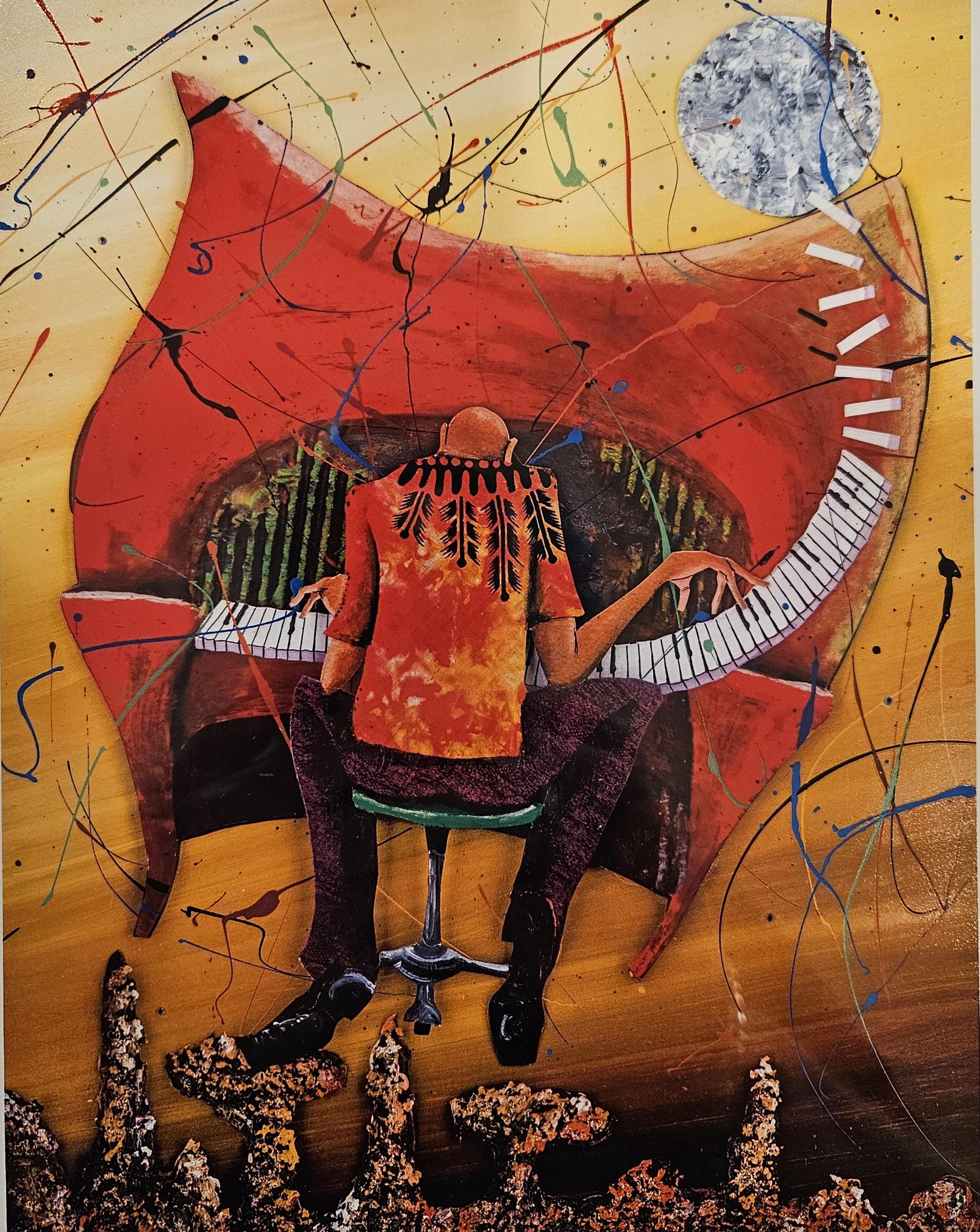 Marcus Glenn - Keys to the Soul (red). Lithograph With Spot