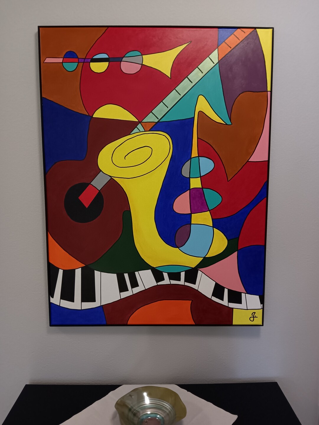 アート・デザイン・音楽 Painting acrylic on canvas Abstract Art on Music Acrylic Painting on 40