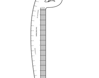 Digital Styling Ruler with Hip Ruler, Armhole Ruler, 1x16 Design ruler with 1/8" grid spacing, Curved Ruler, Fashion Ruler