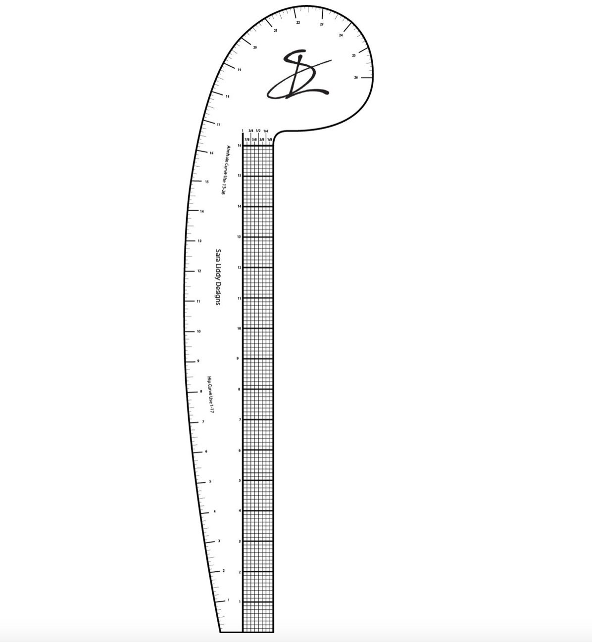 Clear Vary Form Hip Curve Metric Ruler 48 cm - Porcelynne Lingerie