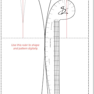 Digital Styling Ruler With Hip Ruler, Armhole Ruler, 1x16 Design Ruler ...