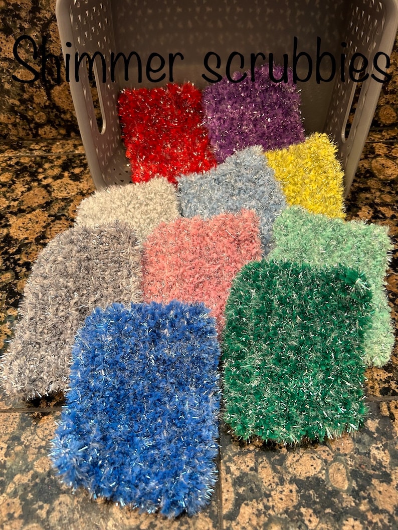 Scrubbies for Dishes/pots/pans Crocheted Shimmer Color - Etsy