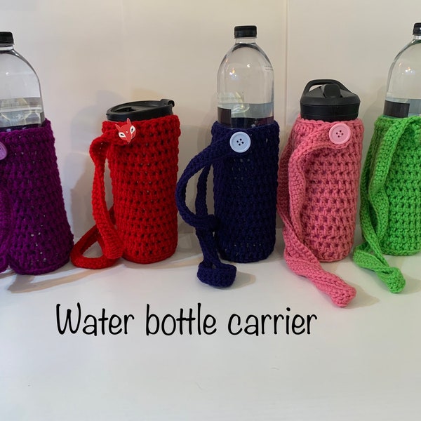 Crocheted Water Bottle Holder Carrier