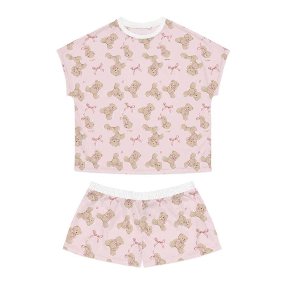 Teddy Bow Girl Trellis PJ Pajamas