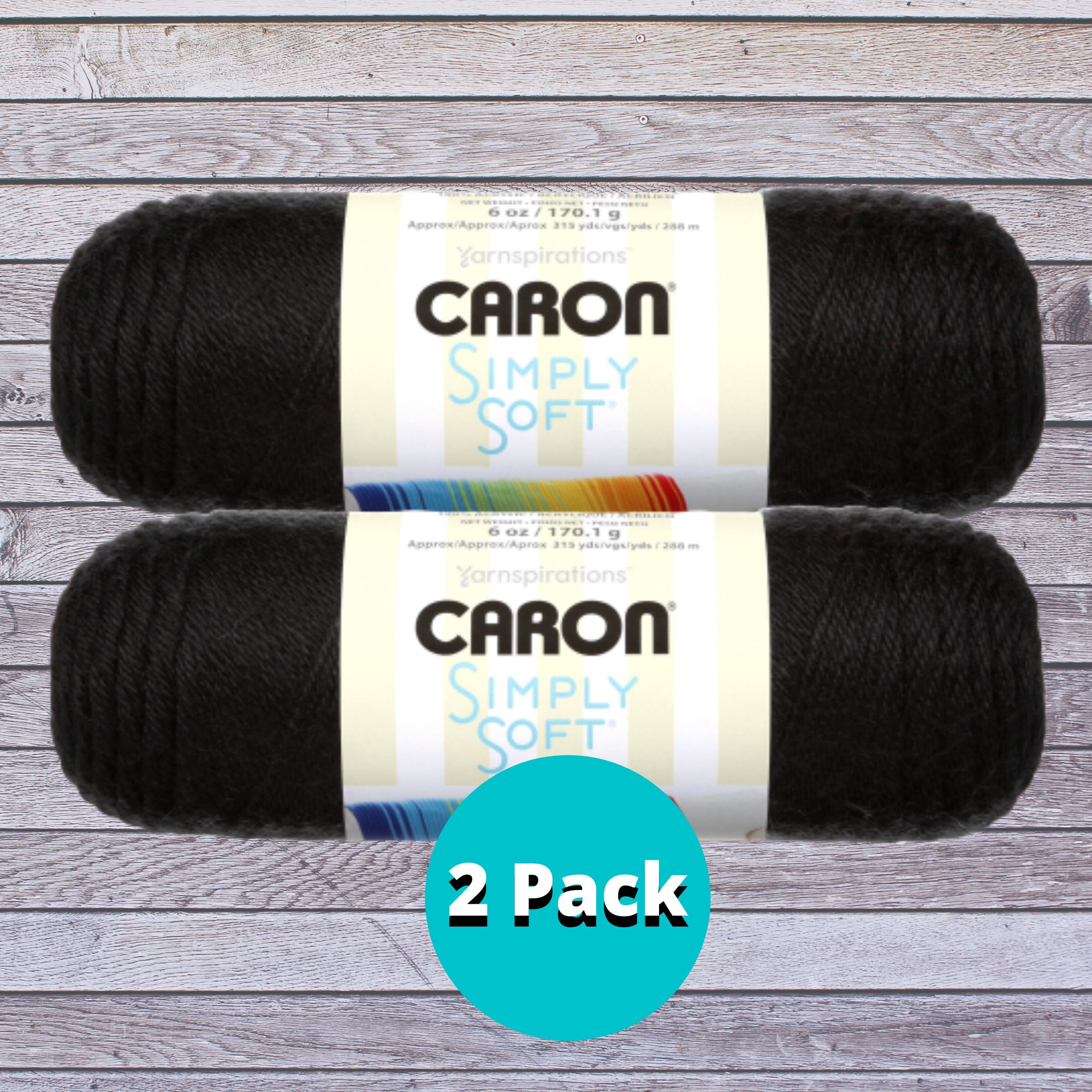 Black Caron Simply Soft Ombre Yarn Solids 2-pack 6 Oz. Acrylic Yarn Black  H97003-9727 free Pattern Sewing Needle 