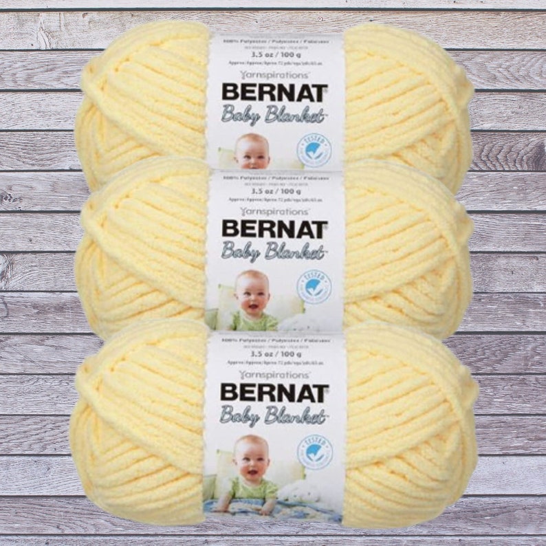 Baby Yellow Bernat Baby Blanket Yarn 3pack 3.5 Oz Gauge 6 Etsy