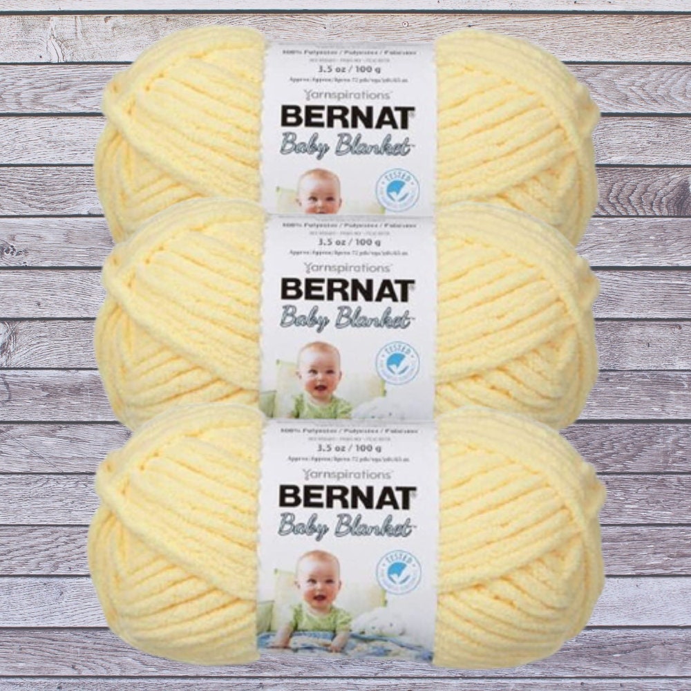 Baby Yellow Bernat Baby Blanket Yarn 3pack 3.5 Oz Gauge 6 Etsy