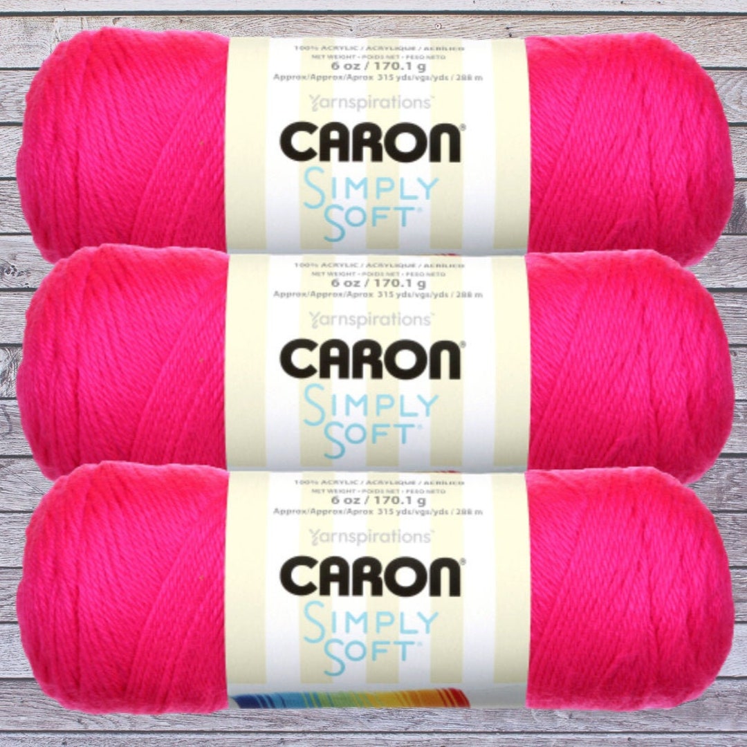 Yarn Caron Simply Soft Cool Green, Ocean, Soft Green or Neon Pink 