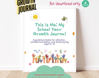 FOR DOWNLOAD ** Growth Journal for Kids - Bundle of 12 Designs + Parental Guide - Goal Setting Printable - Perfect for Small and Older Kids