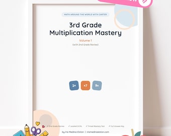 3rd Grade Multiplication Workbook | Timed Math Drills & Answer Key l Printable (DOWNLOAD ONLY)