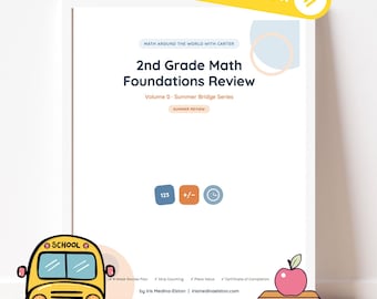 2nd Grade Math Summer Review Workbook | Skip Counting, Place Value & Addition Practice | Bridge to 3rd Grade Printable