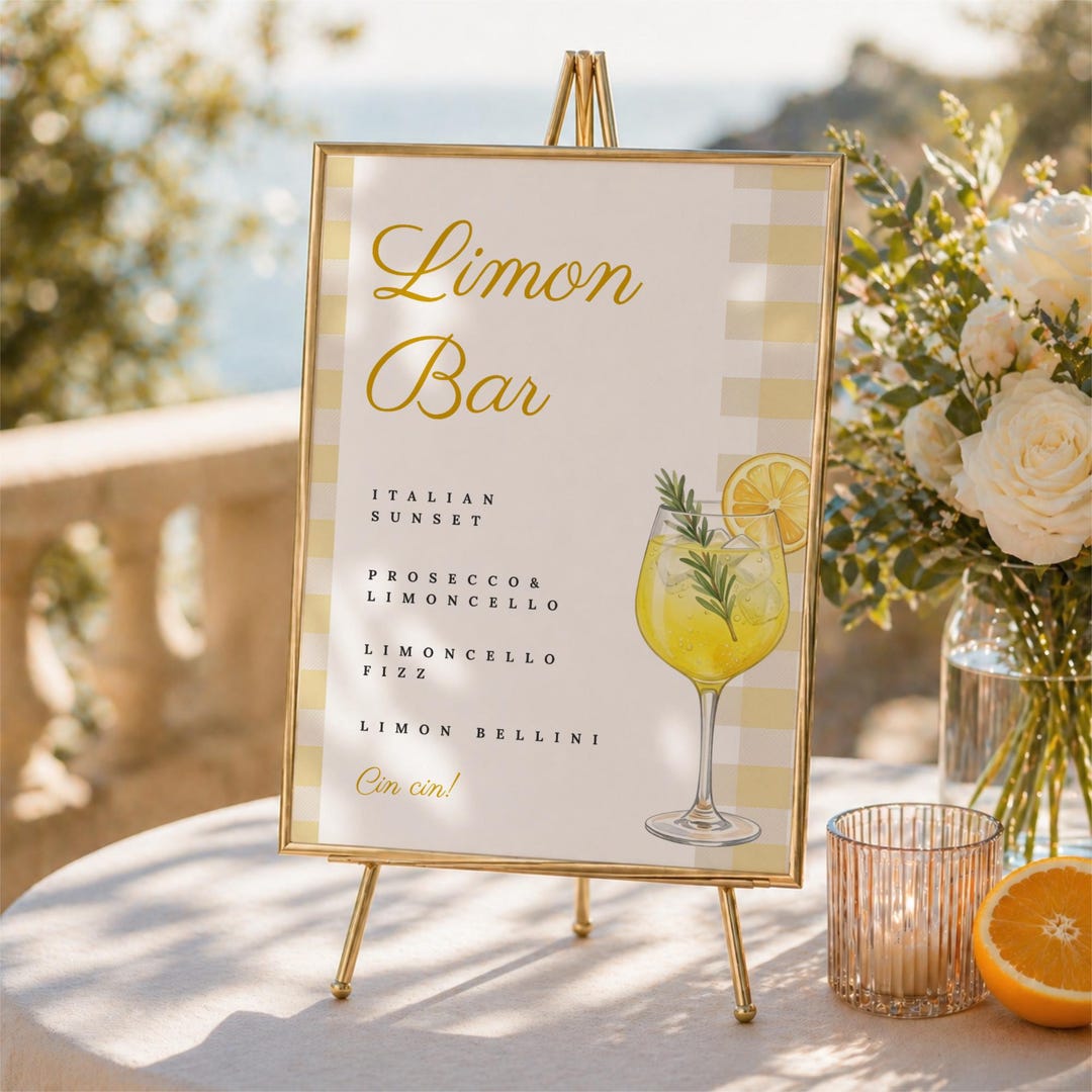 Limoncello Sign Limoncello Bar Sign Printable, Lemon Bar Menu, Italian Hen Party Decor ...