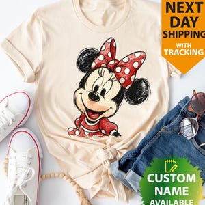 Retro Minnie Mickey Mouse Shirt: Disneyland Family Holiday Tee@1160