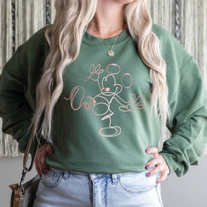 Mickey Mouse Sketch sWEATER,Mickey Mouse With Lines, Mickey Mouse TOP for family, Disney trip Shirts,Disney Trip Gift, Trending right now