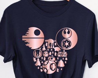 Mickey Mouse Star Wars T-Shirt, Disney Family Tee1032